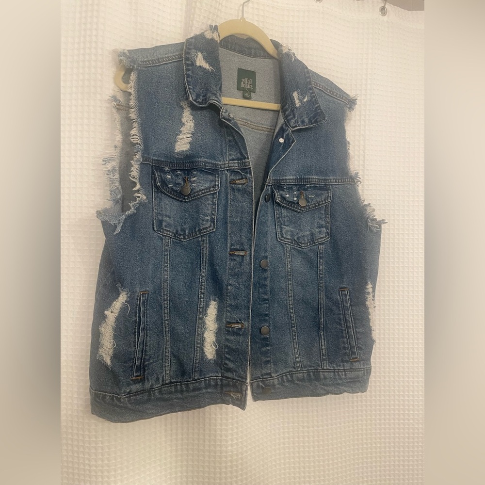 Wild Fable Distressed Denim Vest